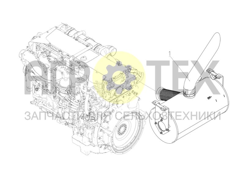 Чертеж Система отвода отработавших газов (РСМ-200.05.04.000Ф)